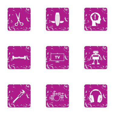 Yazılım programı simgeler kümesi, grunge tarzı