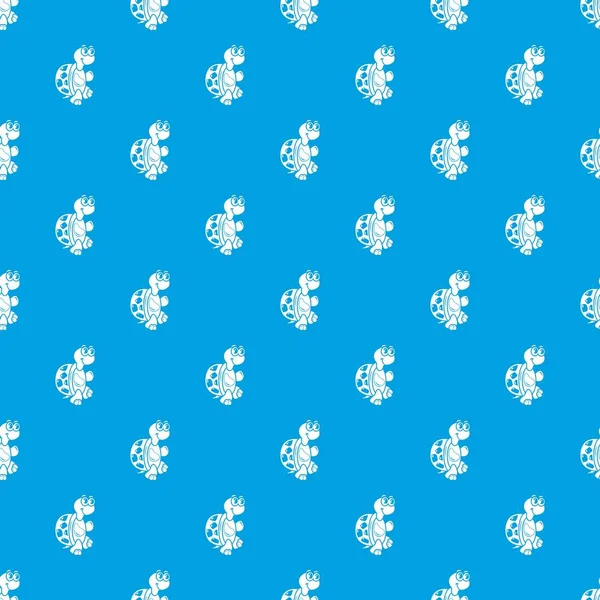 Funny turtle pattern vector seamless blue — Stock Vector