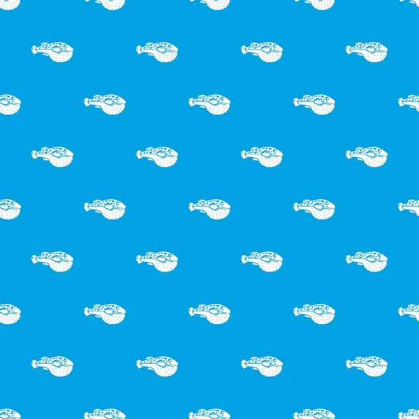Zehirli balık desen vektör kesintisiz mavi — Stok Vektör