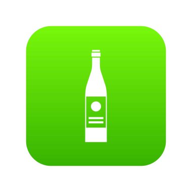 Şarap şişesi simgesi dijital yeşil