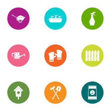 Sulama Icons set, düz stil