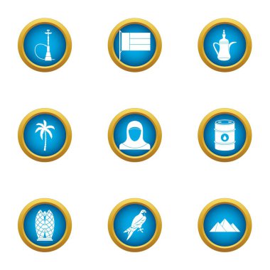 Yağ Icons set, düz stil