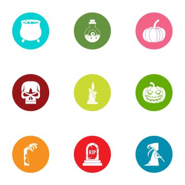 RIP Icons set, düz stil
