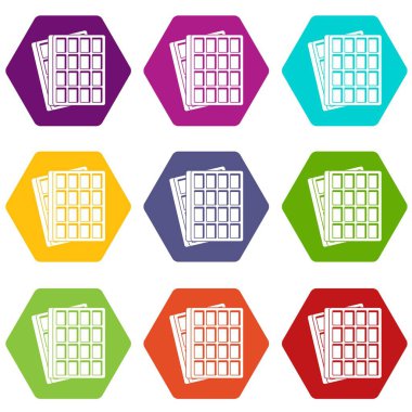 9 vektör gözleme Icons set