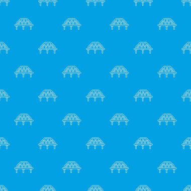 Kemerli tren Köprüsü desen vektör kesintisiz mavi