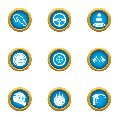 Pilotaj Icons set, düz stil