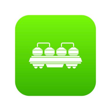 Demiryolu vagonu çimento simgesi dijital yeşil