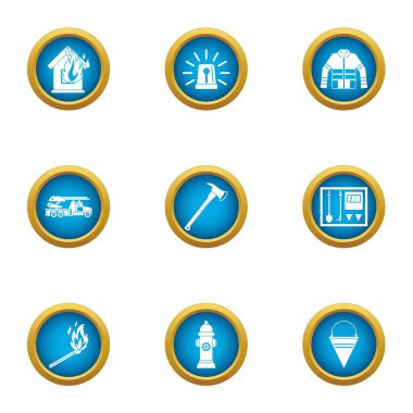 Kaybetmek senin ev Icons set, düz stil