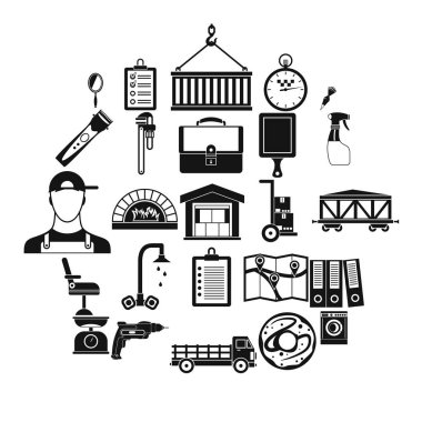 Ambarlar Icons set, basit tarzı