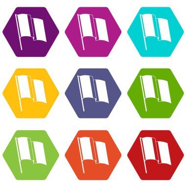 Almanya bayrağı simgeleri 9 vektör ayarla