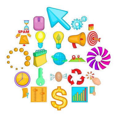 Fikir Icons set, karikatür tarzı