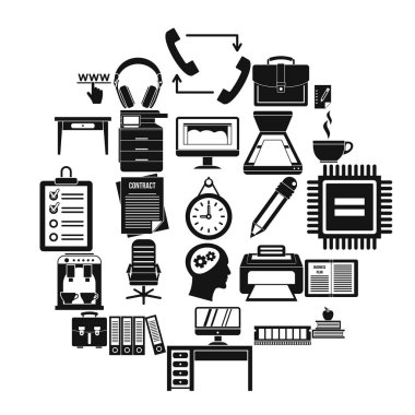 Cafe Icons set, basit tarzı