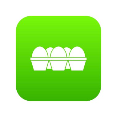 Yumurta karton paket simgesi dijital yeşil