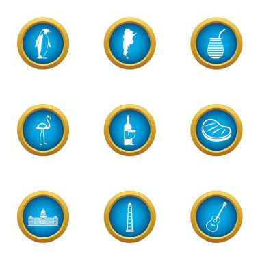 İçgüdüsel Icons set, düz stil