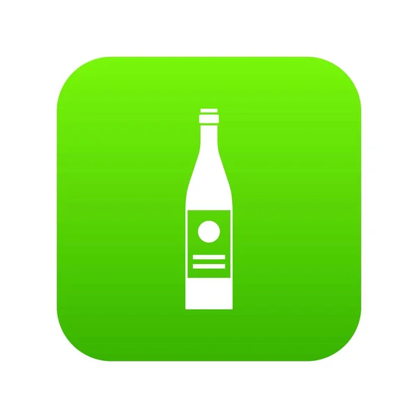 Wine bottle icon digital green — Stock Vector