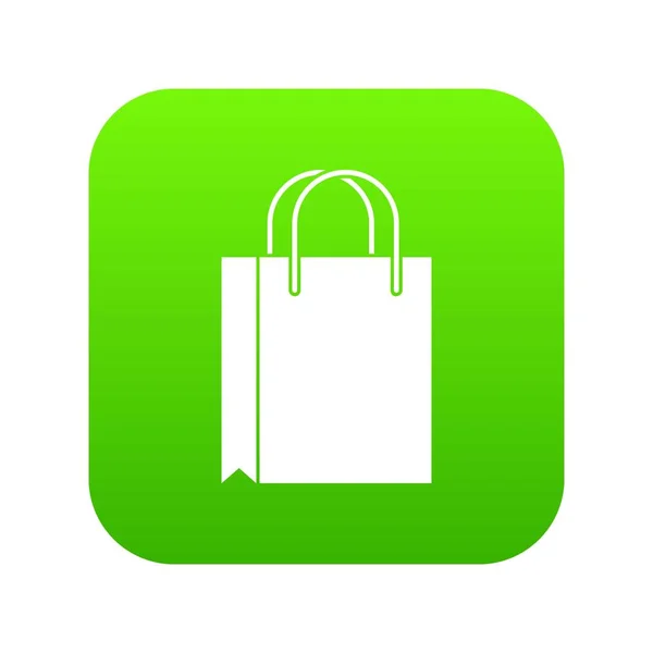 Shopping väska ikonen digital green — Stock vektor