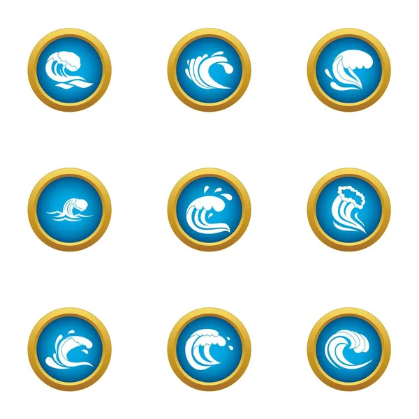 Set di icone Splash, stile piatto — Vettoriale Stock