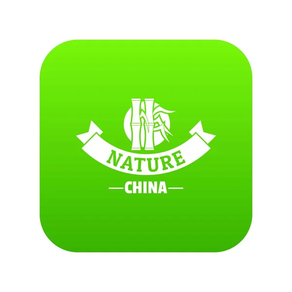 Chine icône de la nature vecteur vert — Image vectorielle