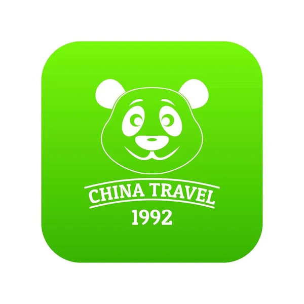 Cina animale icona vettore verde — Vettoriale Stock