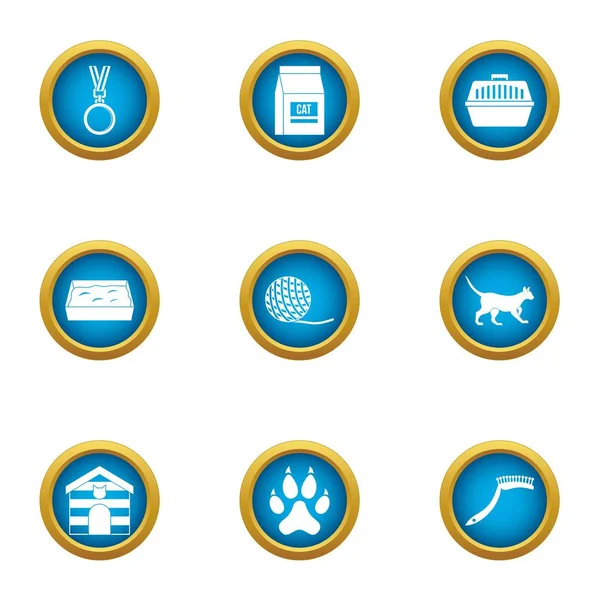 Hayvan Şampiyonası Icons set, düz stil