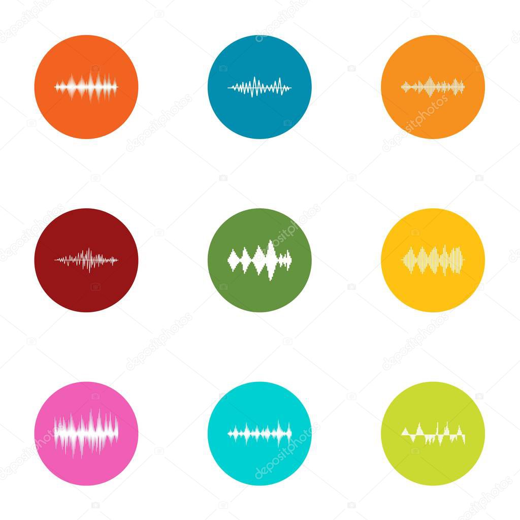 Fluctuation icons set, flat style