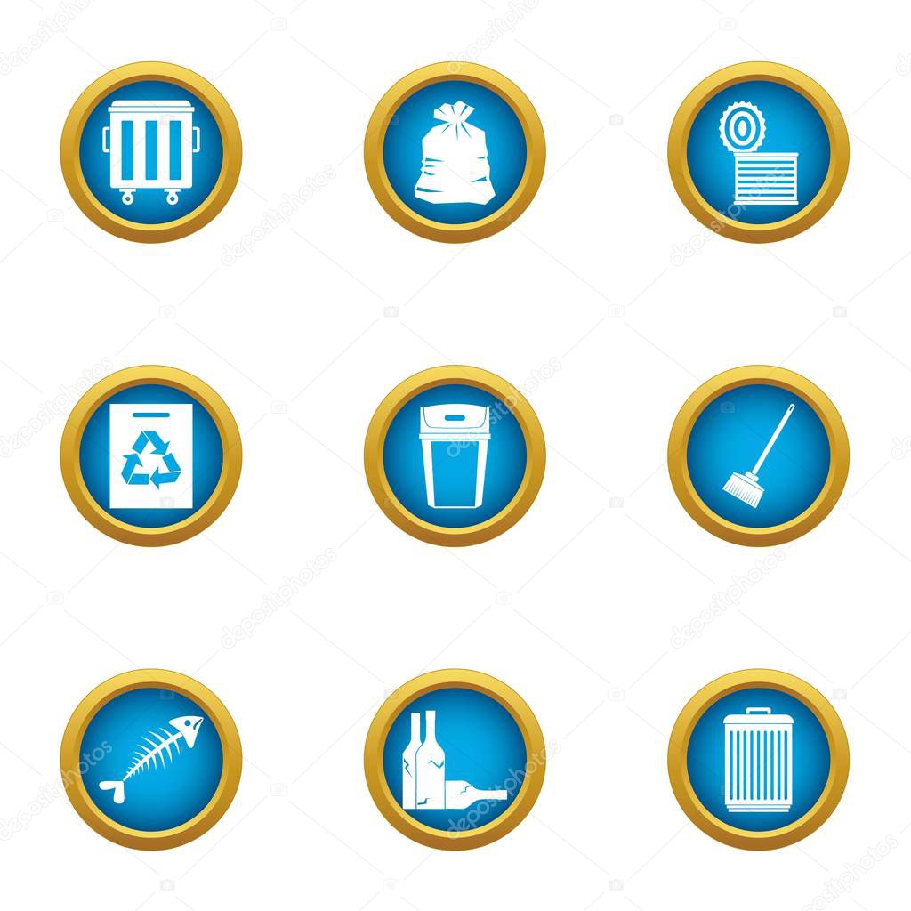 Withdrawal icons set, flat style