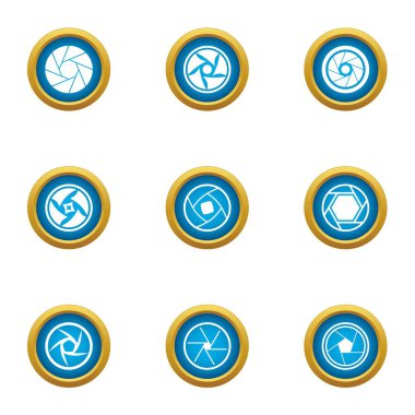 Profil fotoğraf Icons set, düz stil