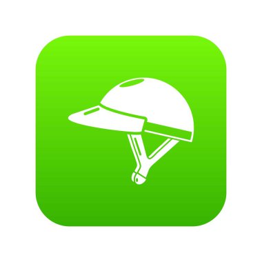 Bisiklet kask kız yeşil simge vektör