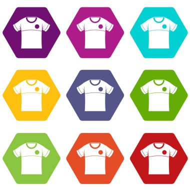 9 vektör gömlek Icons set