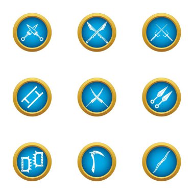 Icons set keskinleştirme, düz stil