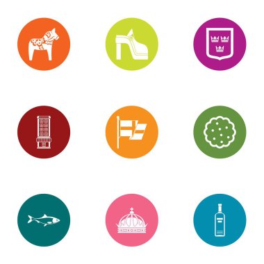 Pinata'yı Icons set, düz stil