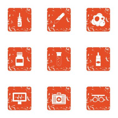 Tıbbi hazırlık simgeler kümesi, grunge tarzı