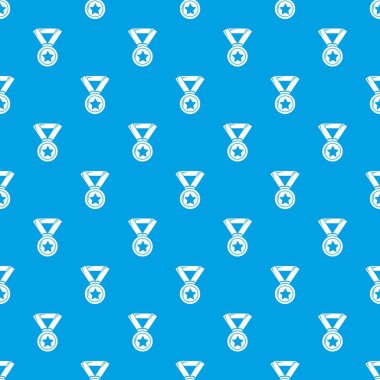 Hokeyi şampiyonu madalya desen vektör kesintisiz mavi