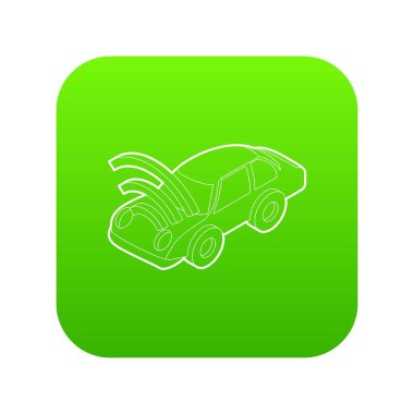 Araba ile wifi işareti simgesi yeşil vektör