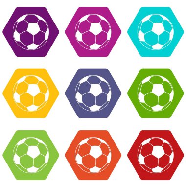 9 vektör futbol Icons set