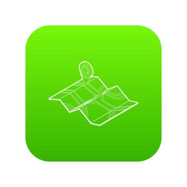 Harita simgesi yeşil vektör