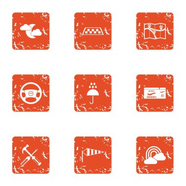 Ayrıntılı Icons set, grunge tarzı