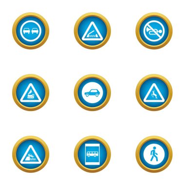 Icons set, düz stil oturum