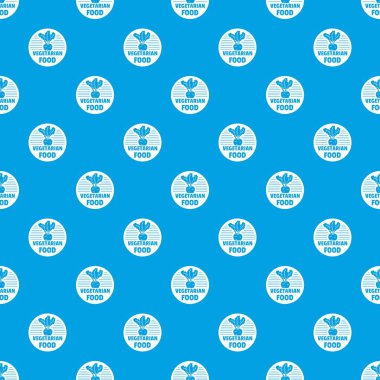 Vejetaryen yiyecekler desen vektör kesintisiz mavi