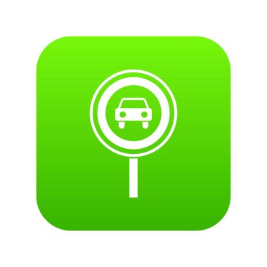 Yasaklayan trafik işareti simgesi dijital yeşil