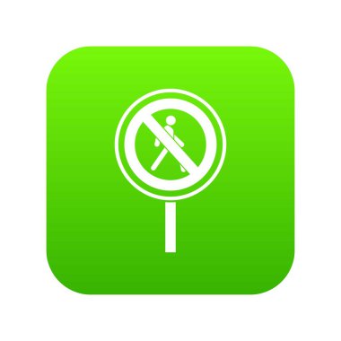 Hiçbir yaya işareti simgesi dijital yeşil