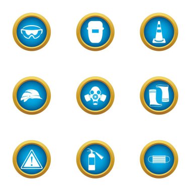 Elektrikli kaynak Icons set düz stil