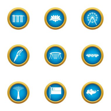 Cezve simgeler ayarla, stil düz