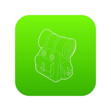 Sırt çantası yeşil simge vektör