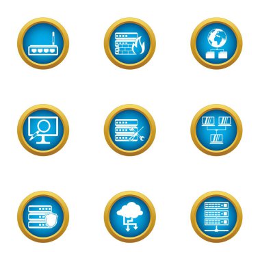 Görüntü birimi Icons set, düz stil