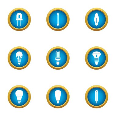 Icons set, düz stil tutuşturmak