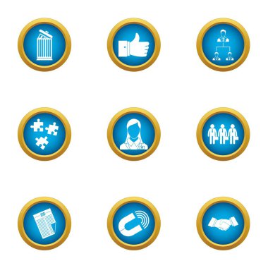 Mutabakat'ın Icons set, düz stil