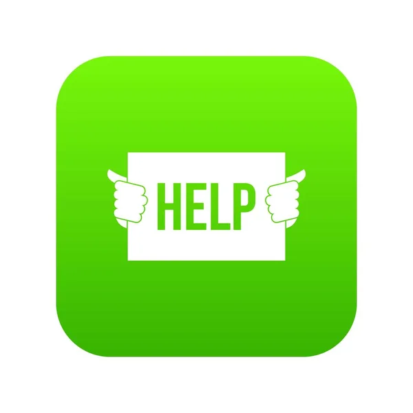 Ícone de ajuda verde digital — Vetor de Stock
