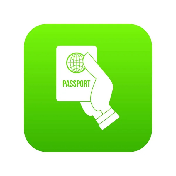 Ícone de passaporte verde digital — Vetor de Stock