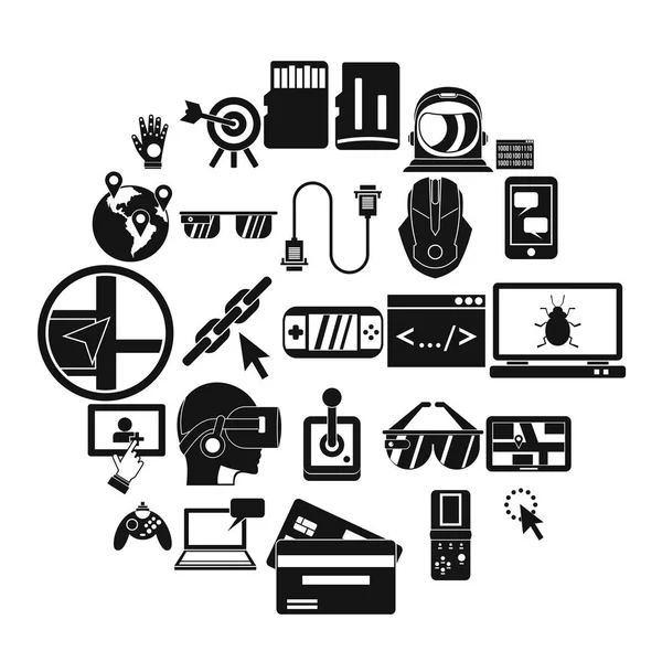 VR Icons set, basit tarzı